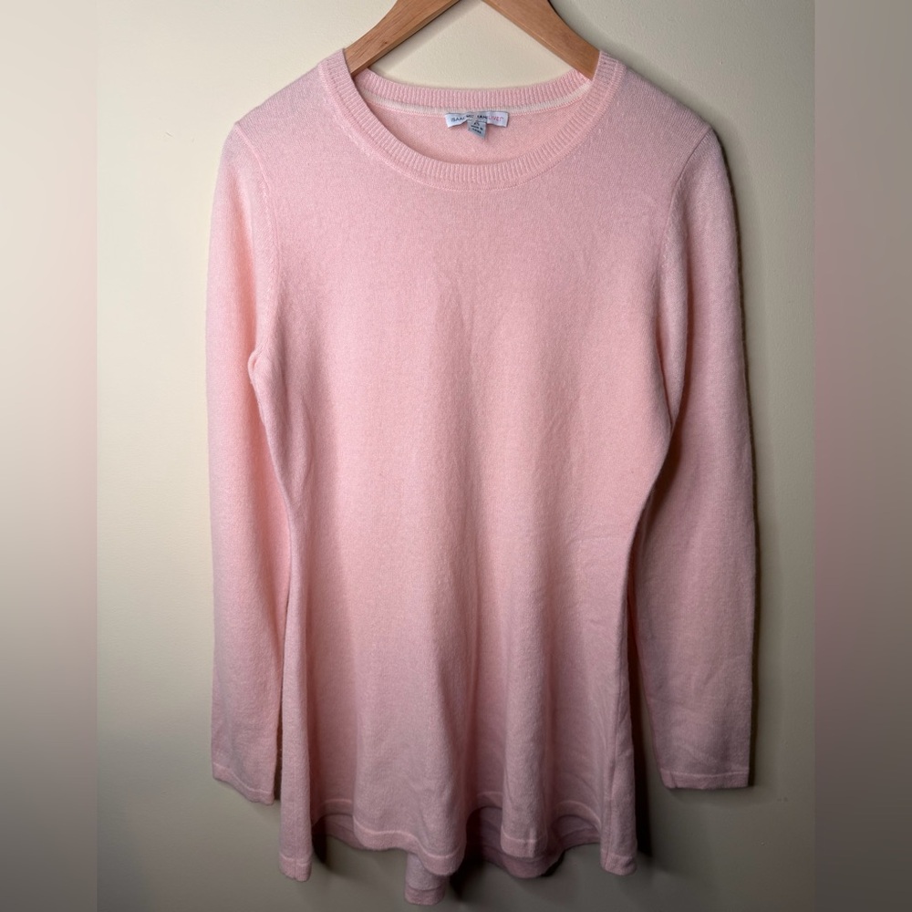 Isaac Mizrahi Live! Women’s 2-PlyCashmere Peplum Tunic Sweater- Pink - Small